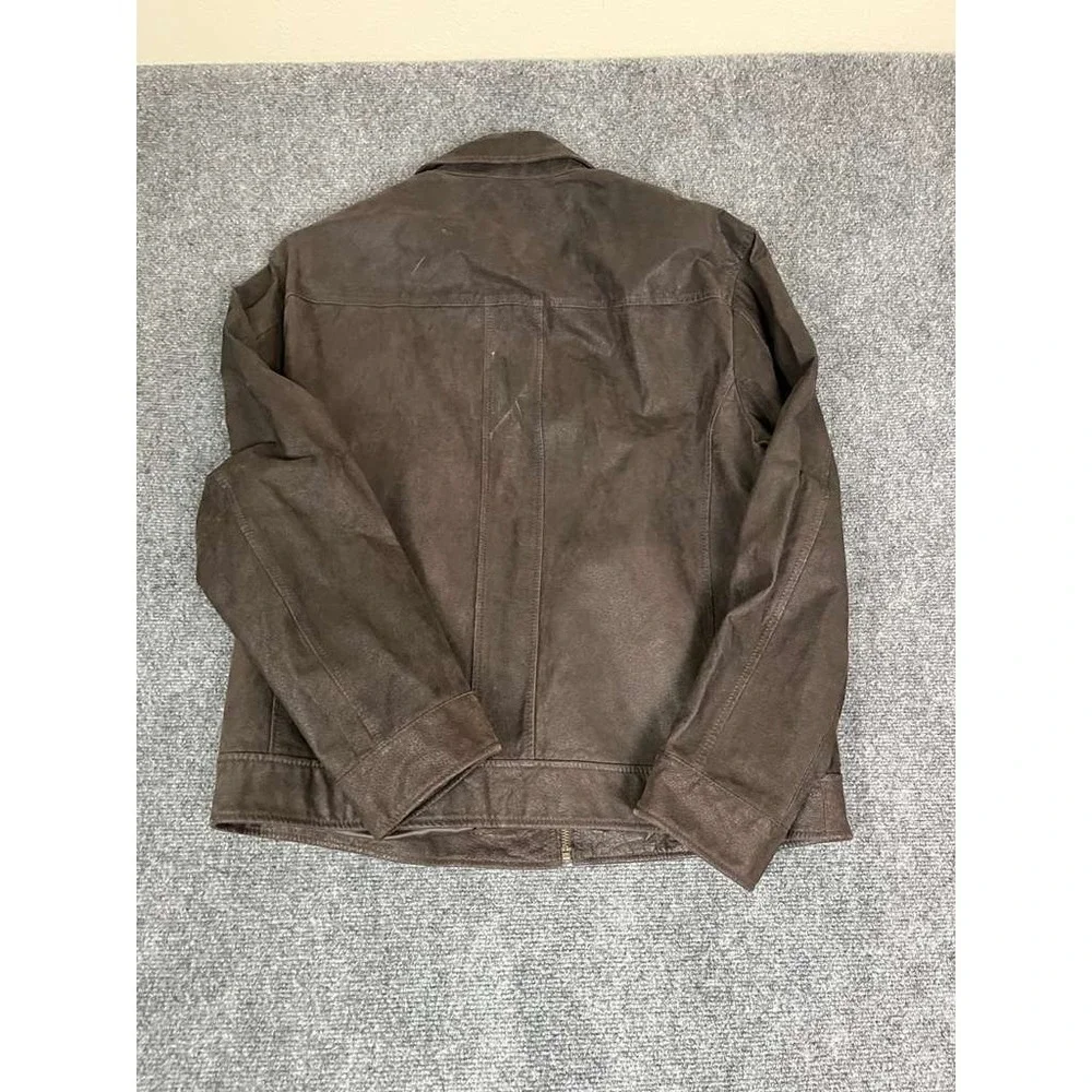 Jos A Bank Executive Collection Mens Large Brown Suede Genuine Leather Jacket - Picture 8 of 12